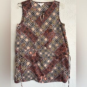 Lauren Conrad Sleeveless Floral Mosaic‎ Dress M